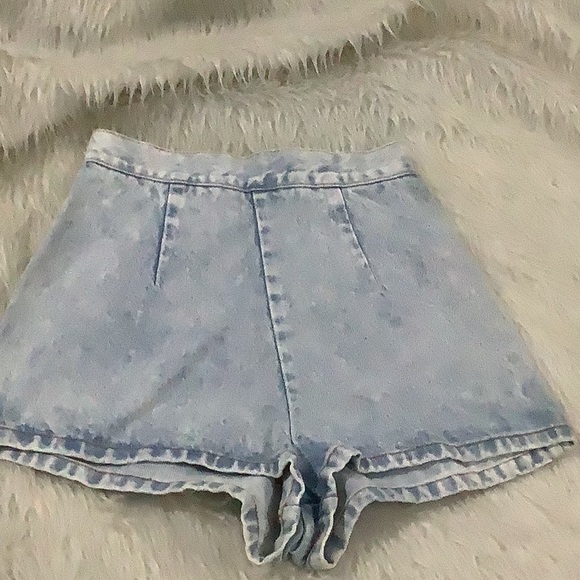 Vintage bongo women’s acid wash high waist denim shirt shorts size 5 juniors - Picture 4 of 4